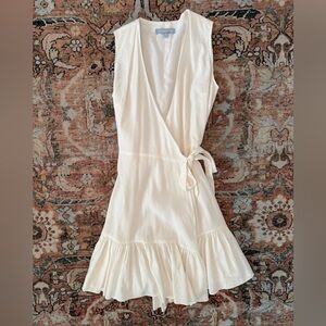 Antonio Melani White Wrap Linen Dress